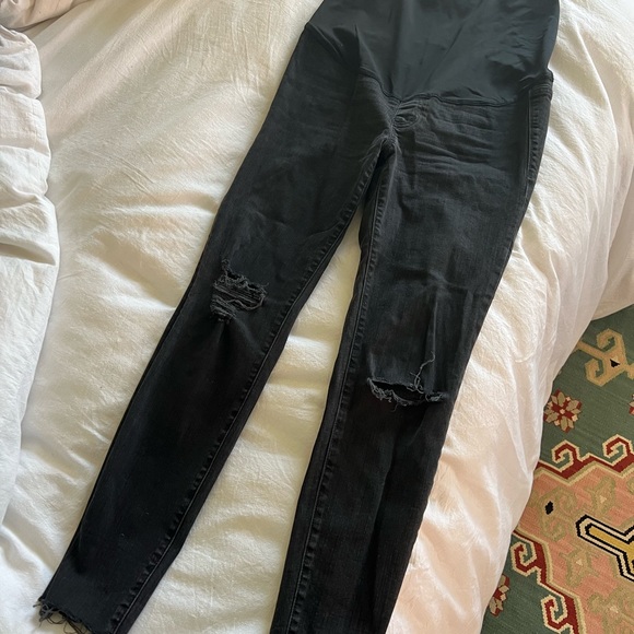 Madewell Maternity Over-the-Belly Skinny Jeans in Black Sea Size 27 - Picture 5 of 6